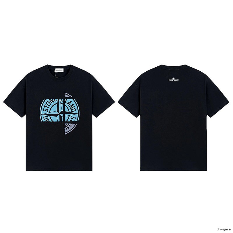 Stone Island Split Compass Street Style Black T-Shirt
