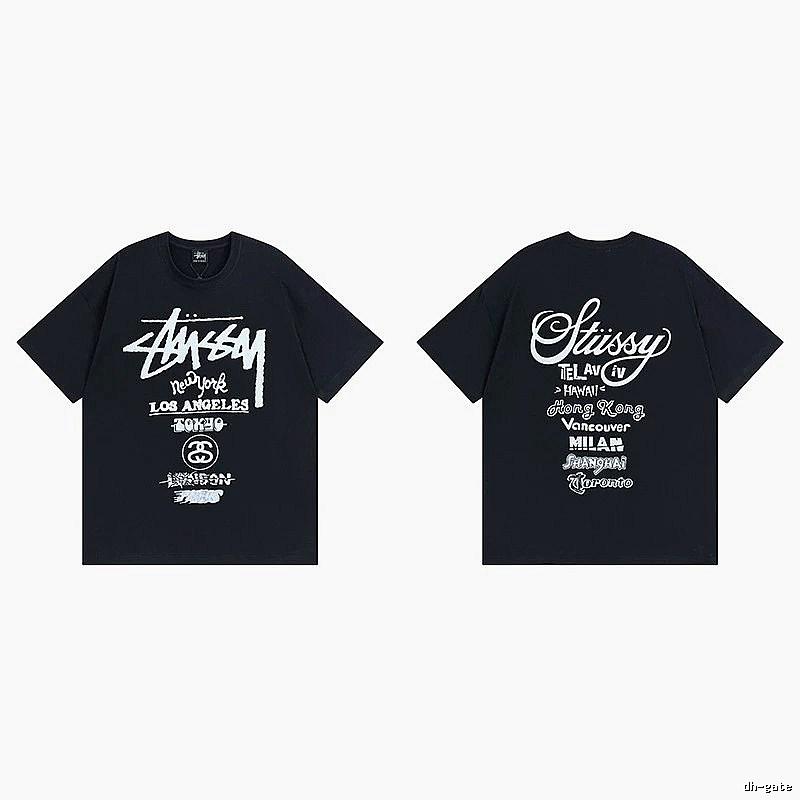 Stussy Black Spider Graphic T-Shirt Bold Graphic Logo