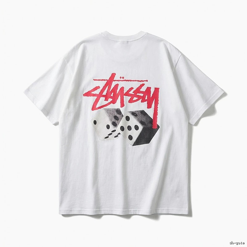 Stussy Dice Print Trendy Brand White T-shirt