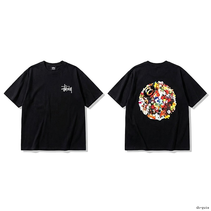 Stussy graffiti-style black T-shirt