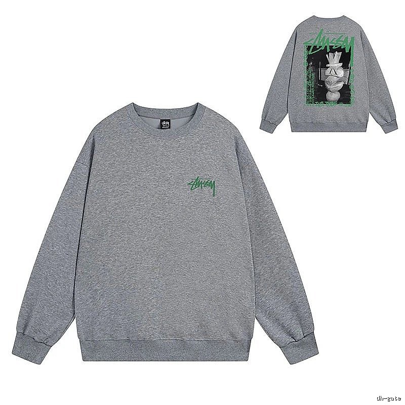 Stussy Gray Style 540 Graphic SweatShirt Clean Finish