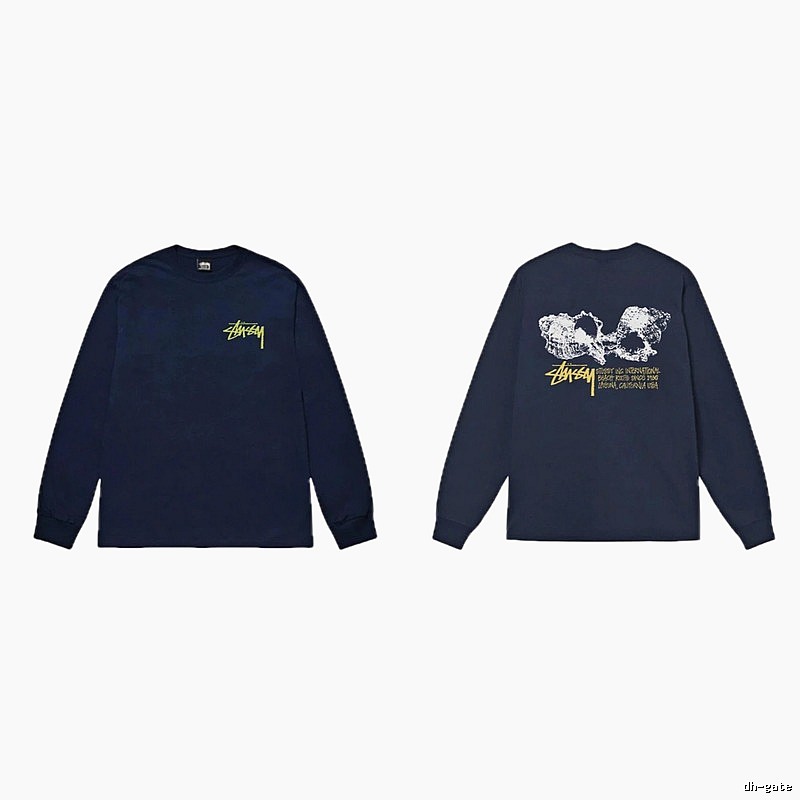 Stussy Skull Print Dark Style Long-sleeve