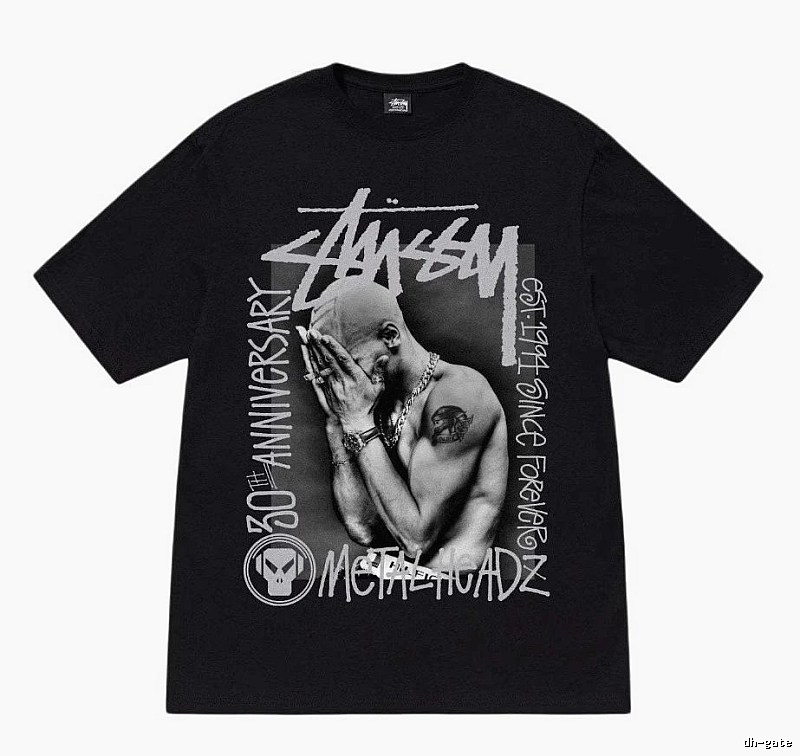 Stussy Statement Graphic T-shirt Black White Stussy for Easy Pairing
