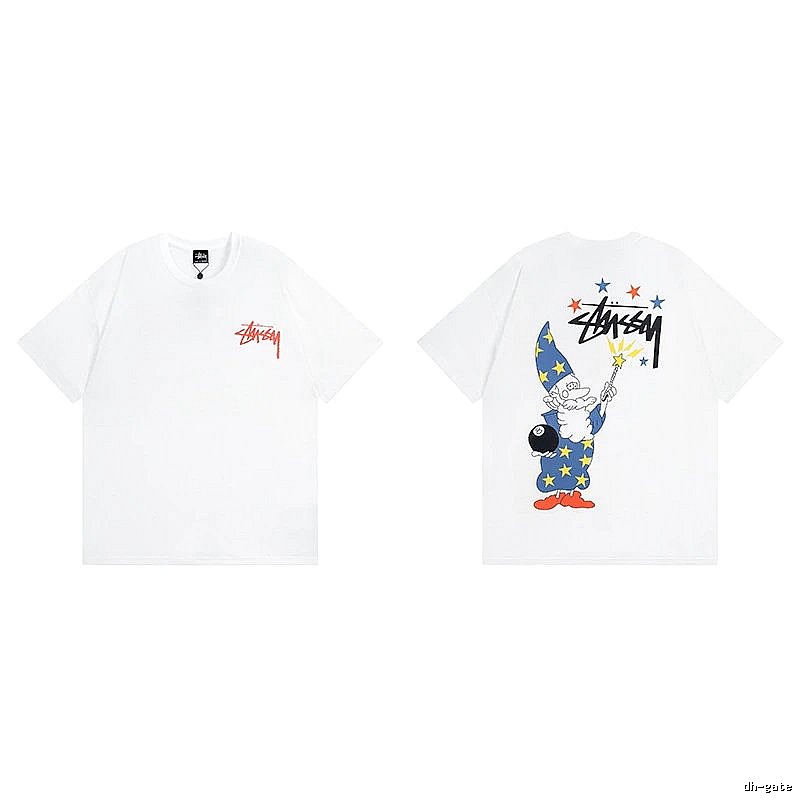 Stussy White Spider Graphic T-Shirt Active Casual Logo