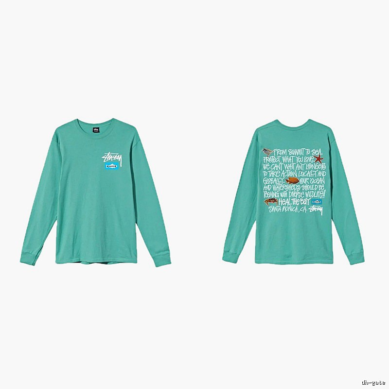 Stussy's eco-friendly mint green long-sleeved shirt