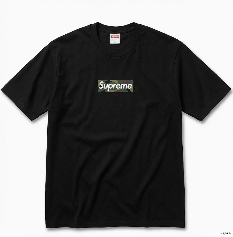 Supreme camouflage style black T-shirt