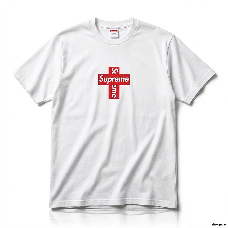 Supreme Cross Trend Brand White T-shirt