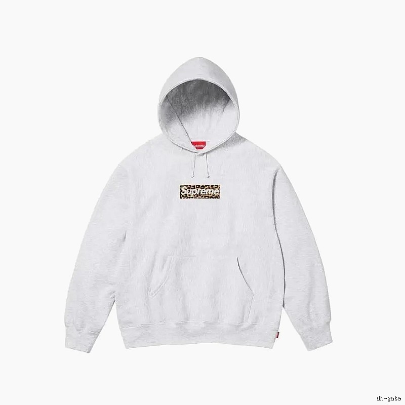 Supreme Resort Logo hoodie Gray Red Oversized for Travel Looks