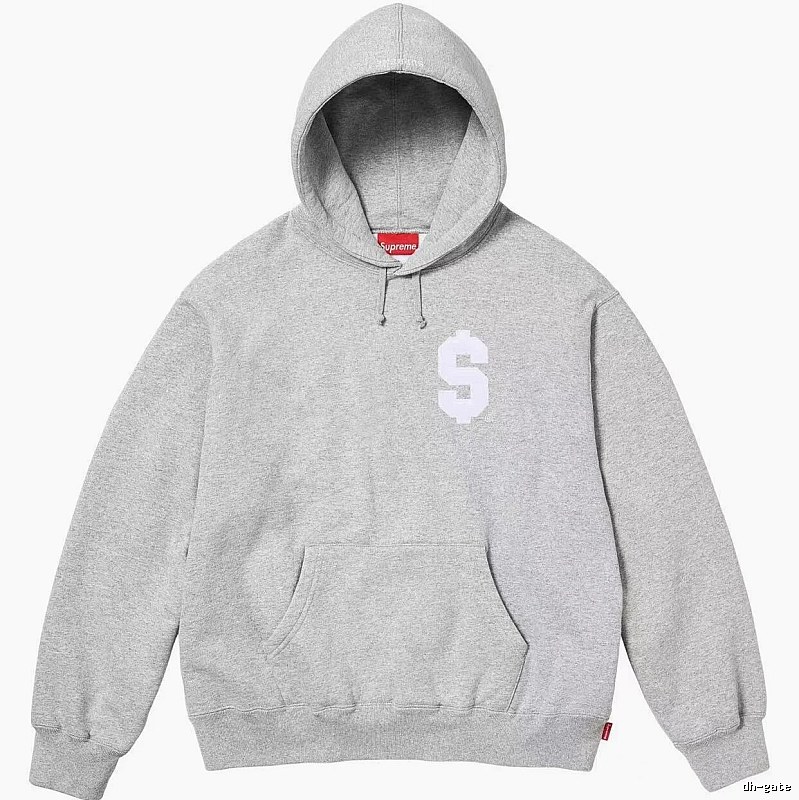 Supreme Travel Logo hoodie Gray Red Oversized with Soft Visual Tone