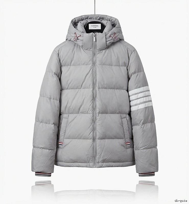 Thom Browne Classic Stripe Grey Down Jacket