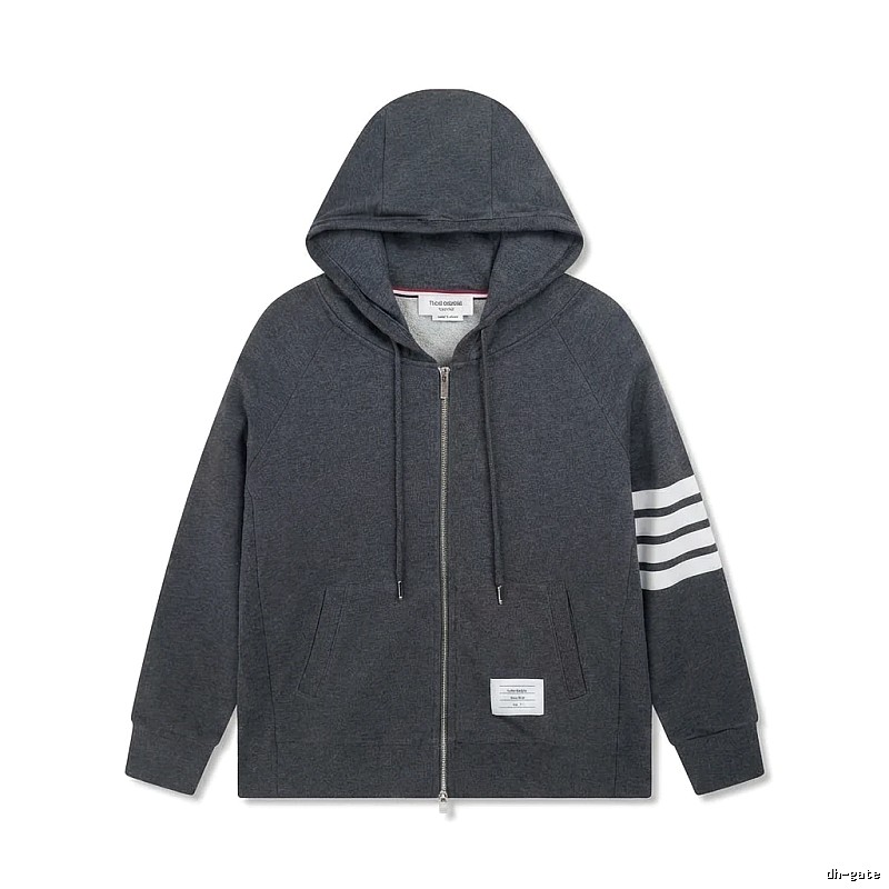 Thom Browne striped style dark gray sweatshirt