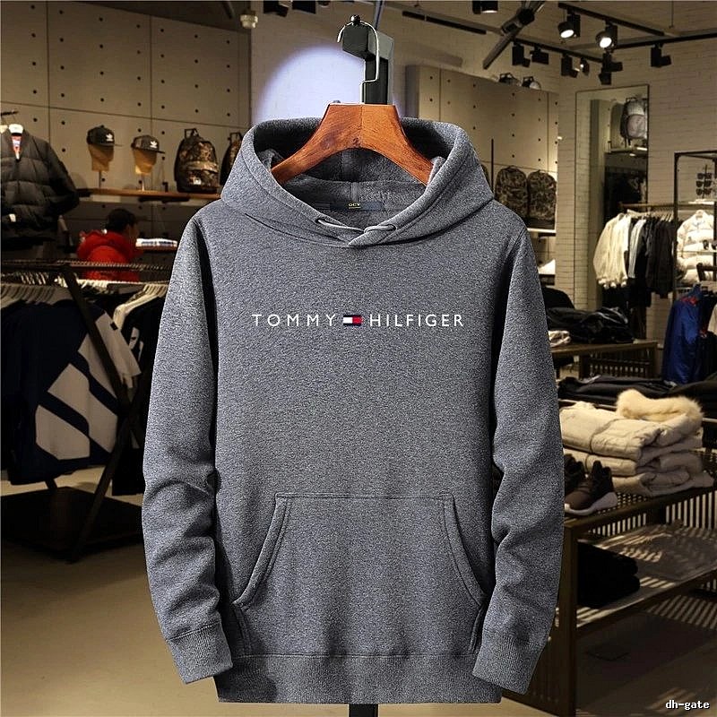 Tommy Hilfiger Dark Gray Logo Hoodie Weekend Wear