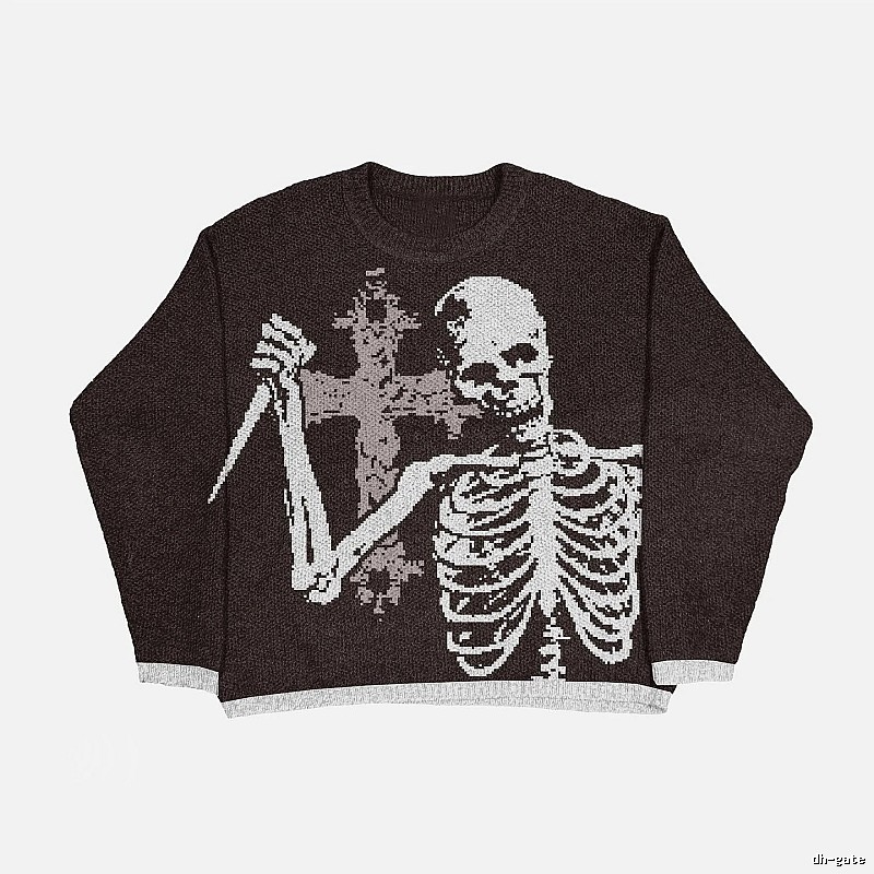 Travel Anime graphic sweater Black Knit Top with Modern Look