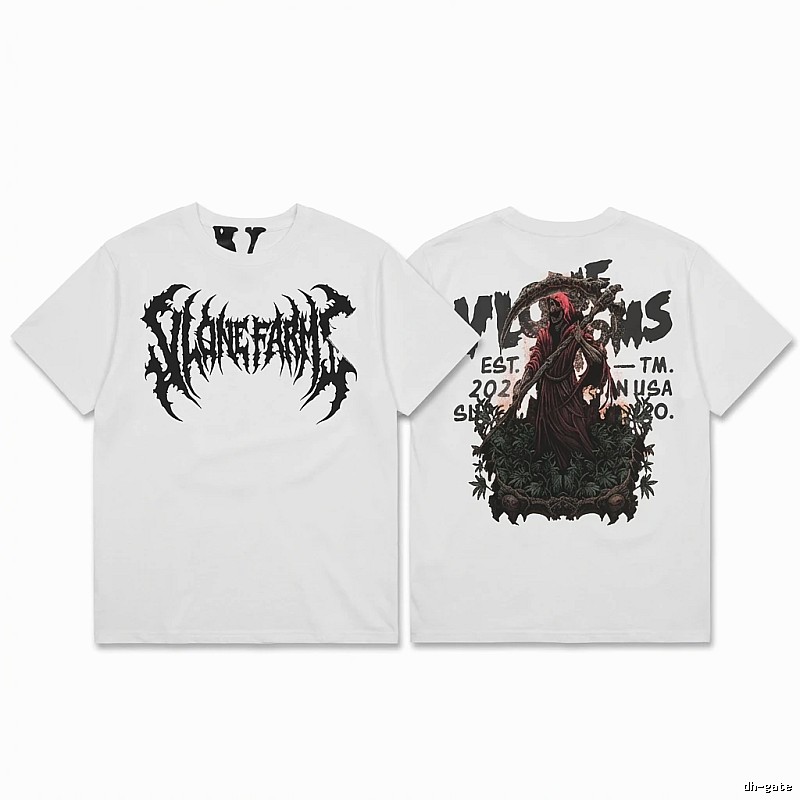 Vlone Dark Style White T-shirt