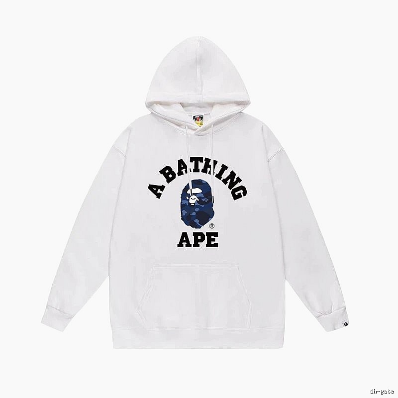 White hoodie with Bape Ape Head print